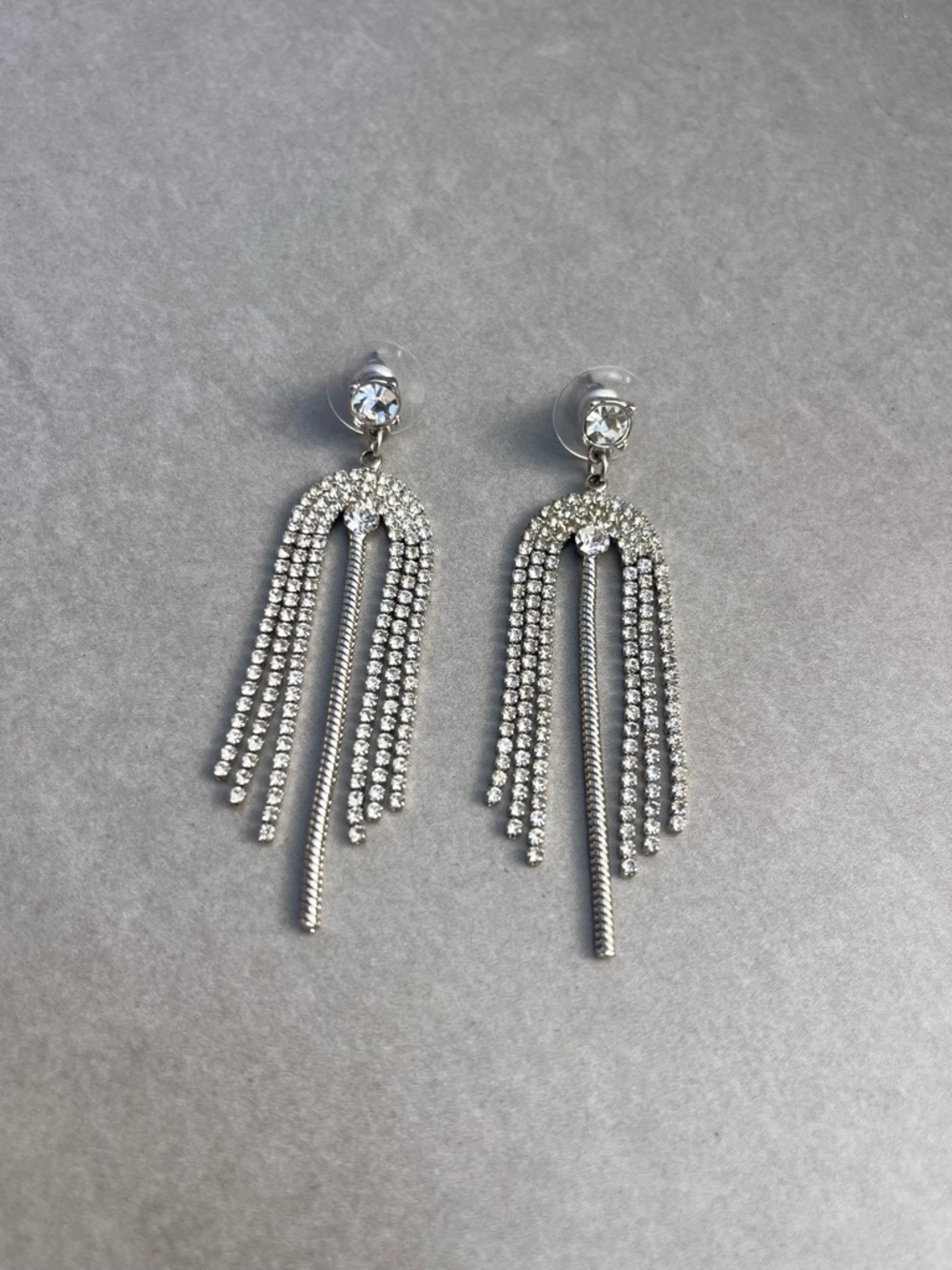 Silver Faux Diamond Earring